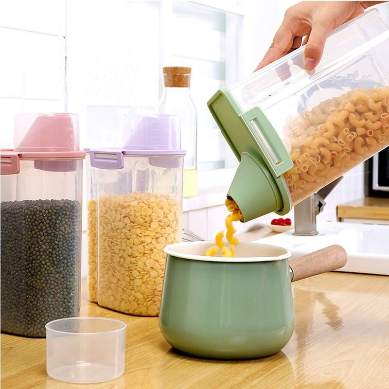 PISSION Pet Food Storage Container with Graduated Cup and Seal Buckles Food Dispenser for Dogs Cats (Pink) - Image 3